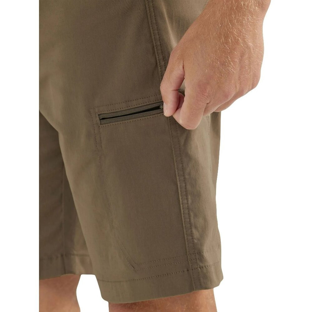 NWT Wrangler Men’s Outdoor Performance Zip Cargo Shorts – Khaki, 10” - Picture 3 of 9